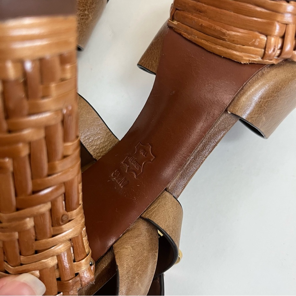Tory Burch Heels Cella Cognac Leather Strappy Platforms Sandal - Picture 12 of 12